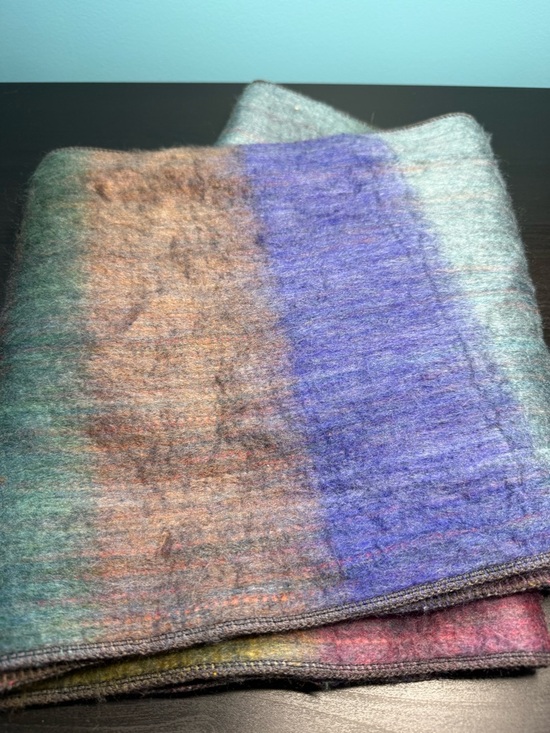 Accessories - Soft Multicolor Alpaca-Blend Scarf - Blue, Green, Brown